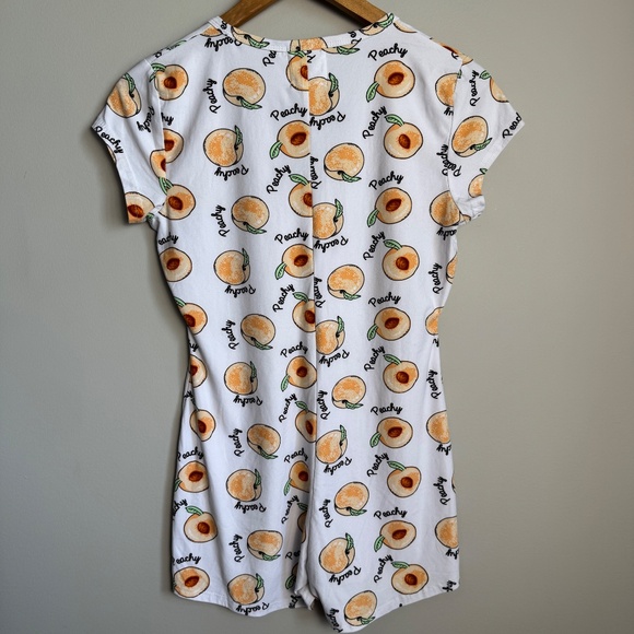 Mentally Exhausted Women's 1/2 Button Up Peachy Pajama Sleep‎ Romper White Large - Picture 6 of 11